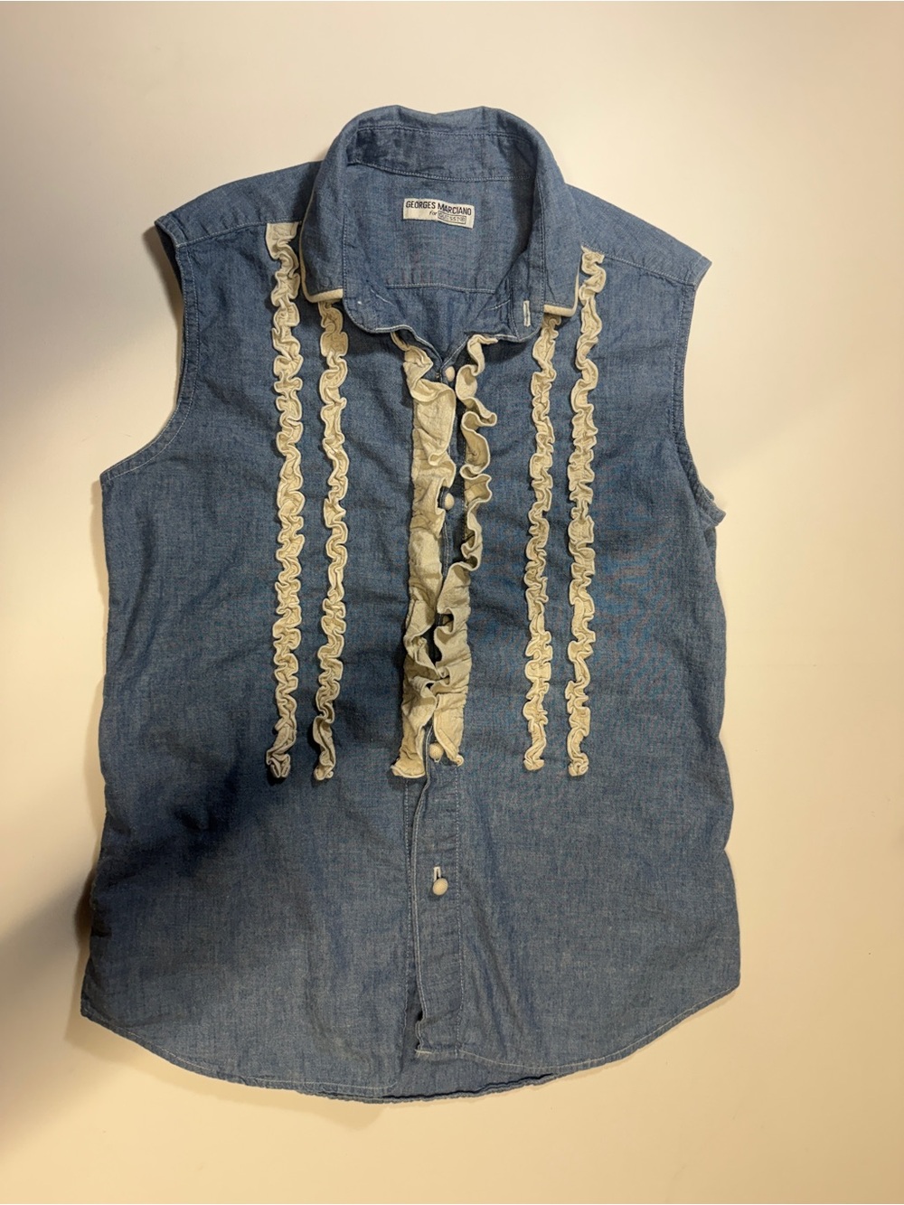 Guess Georges Marciano Light Blue Denim Shirt
